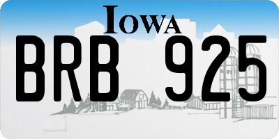 IA license plate BRB925
