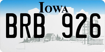 IA license plate BRB926