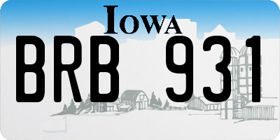 IA license plate BRB931