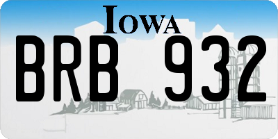 IA license plate BRB932