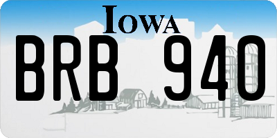 IA license plate BRB940
