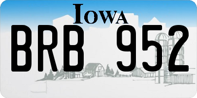 IA license plate BRB952