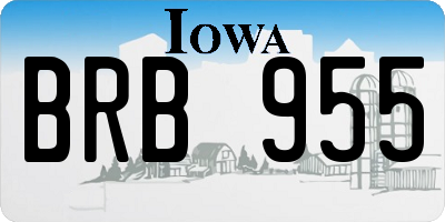 IA license plate BRB955