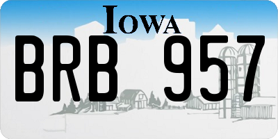 IA license plate BRB957