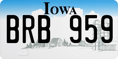 IA license plate BRB959