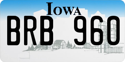 IA license plate BRB960
