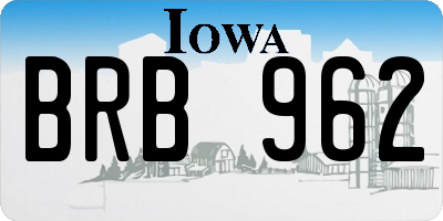 IA license plate BRB962