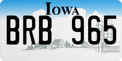 IA license plate BRB965