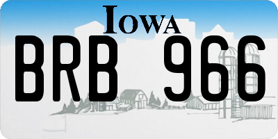 IA license plate BRB966
