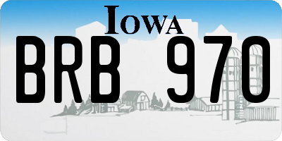 IA license plate BRB970