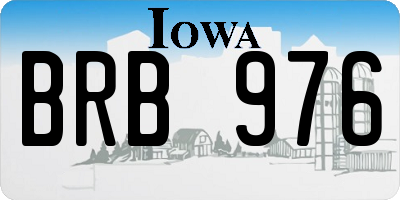 IA license plate BRB976