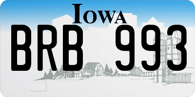 IA license plate BRB993
