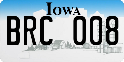 IA license plate BRC008