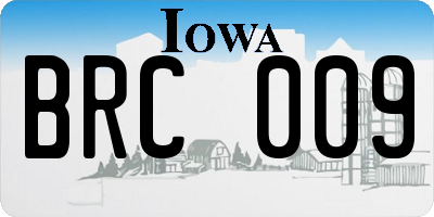 IA license plate BRC009
