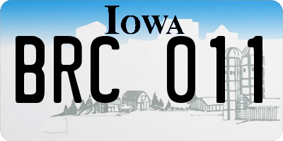 IA license plate BRC011