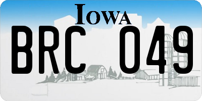 IA license plate BRC049