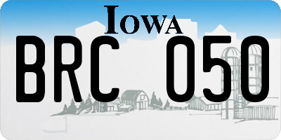 IA license plate BRC050