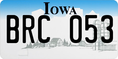 IA license plate BRC053