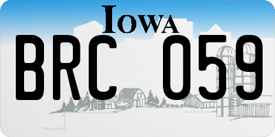IA license plate BRC059