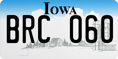 IA license plate BRC060