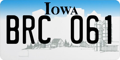 IA license plate BRC061