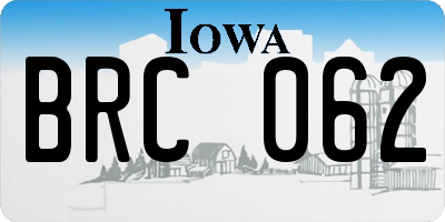 IA license plate BRC062