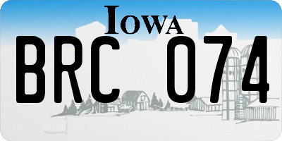 IA license plate BRC074
