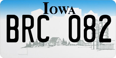IA license plate BRC082