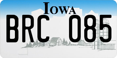IA license plate BRC085