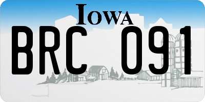 IA license plate BRC091