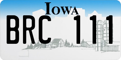 IA license plate BRC111