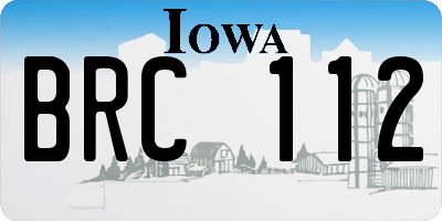 IA license plate BRC112