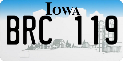 IA license plate BRC119
