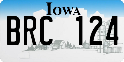 IA license plate BRC124