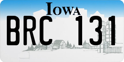 IA license plate BRC131