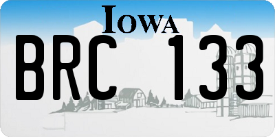 IA license plate BRC133
