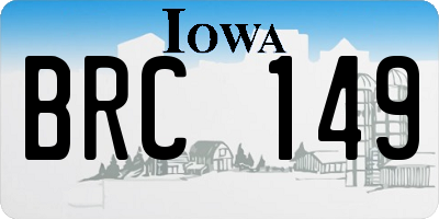 IA license plate BRC149
