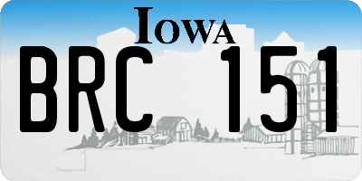 IA license plate BRC151