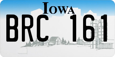 IA license plate BRC161