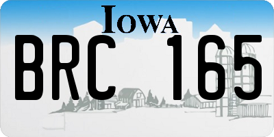 IA license plate BRC165