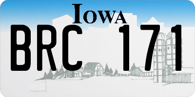 IA license plate BRC171