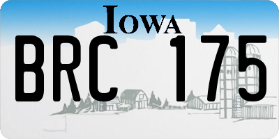 IA license plate BRC175