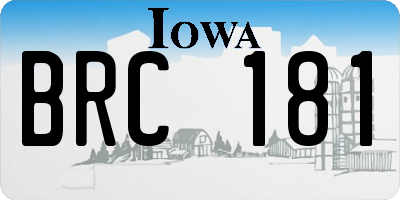 IA license plate BRC181