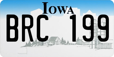 IA license plate BRC199