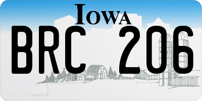 IA license plate BRC206