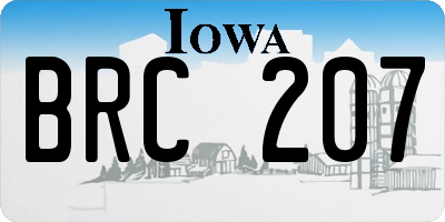 IA license plate BRC207