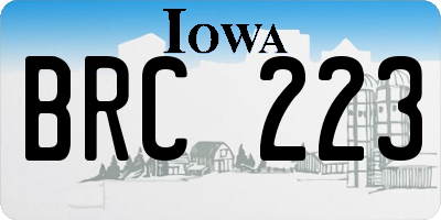 IA license plate BRC223