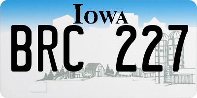 IA license plate BRC227