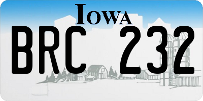 IA license plate BRC232