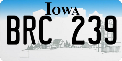 IA license plate BRC239